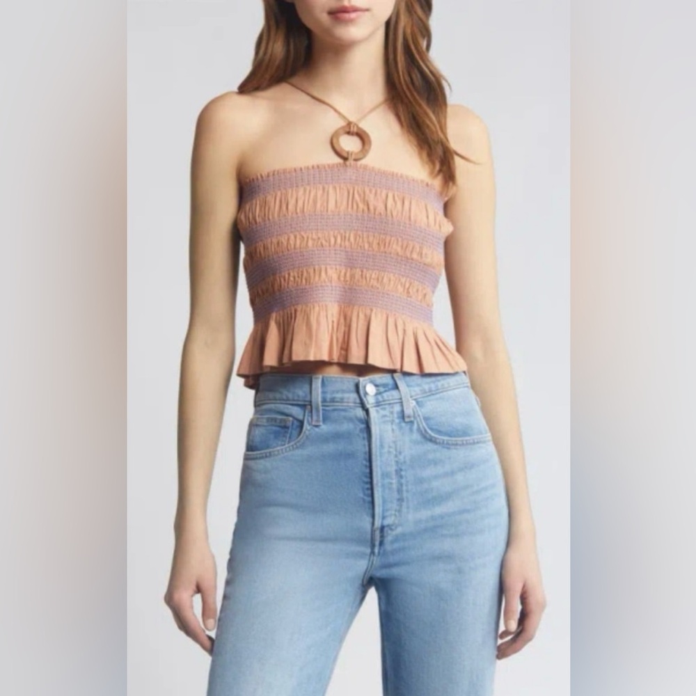 Sessùn Navi Smocked Crop Halter
Tank in Chamotte - M